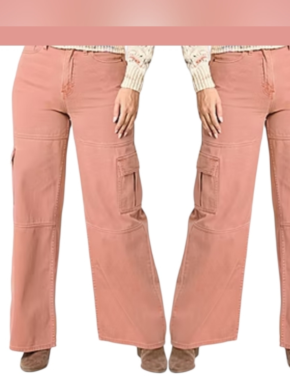 Jcpenney Tan Cargo Wide-Leg Pants